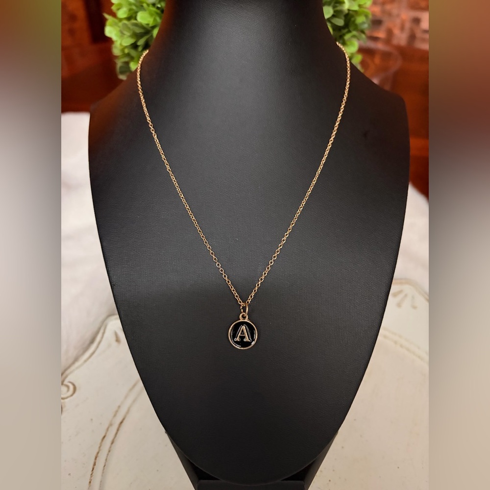 Fashion gold tone initial necklace and Letter A  pendant charm 
 NWT. BOGO